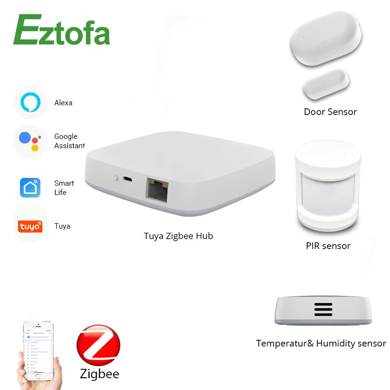 Умный шлюз Tuya Zigbee хаб для автоматизации дома охранная сигнализация датчик
