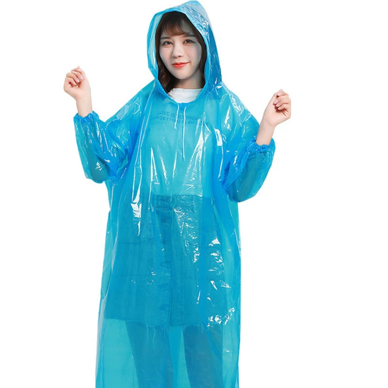 Портативный одноразовые EVA Водонепроницаемый плащ унисекс плотный дождевик
