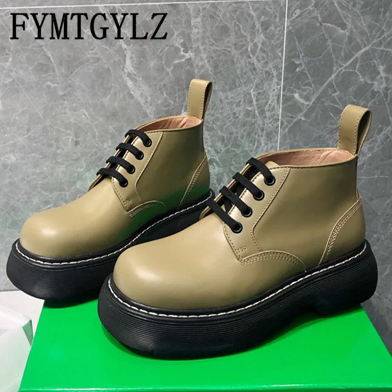 

Ботинки мартинсы, Новый классический дизайн, модная Водонепроницаемая женская обувь на платформе с круглым носком, женские ботинки с высок...