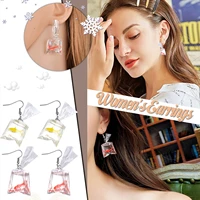funny alloy goldfish earrings water bag shape dangle hook earrings fun accessoriesf