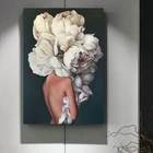Картина по номерам на холсте с изображением женщины и перьев, 60x75 см