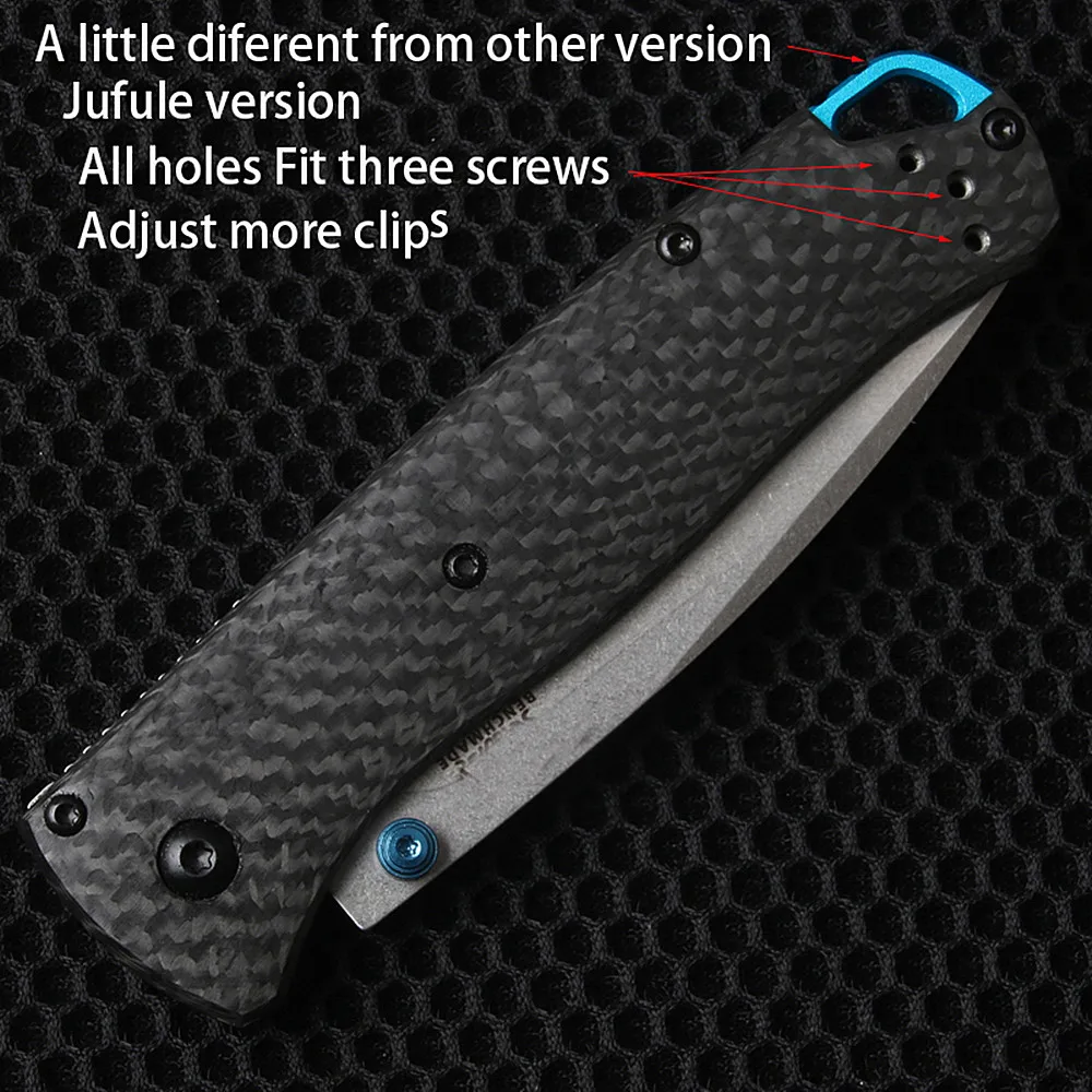 JUFULE Real D2 Blade 535BK 535-3 Carbon Fiber Handle Folding Pocket Survival EDC Tool Kitchen Camping Hunt Utility Outdoor Knife |