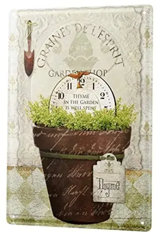 

Оловянные таблички для декора, кухонный декор, цветочный горшок, Чабрец, циферблат, садовая лопата 8X12