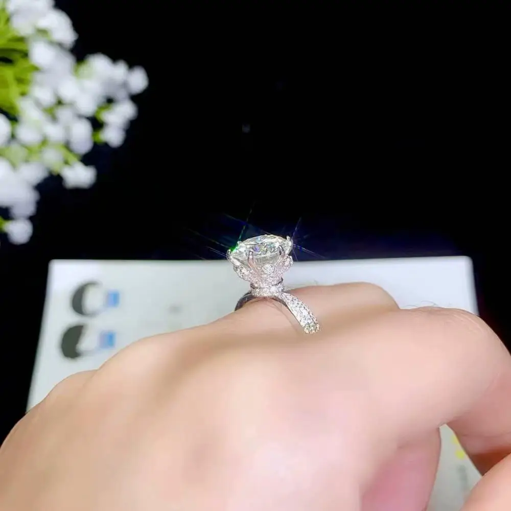 Moissanite, 925 серебряный модный дизайн, сильный огненный цвет, бриллиант, высокая твердость 1.5ct