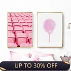 Розовая подставка для игровой площадки из хлопка и конфет, скандинавские плакаты и принты, настенная живопись на холсте, настенные картины для гостиной, девушки, спальни