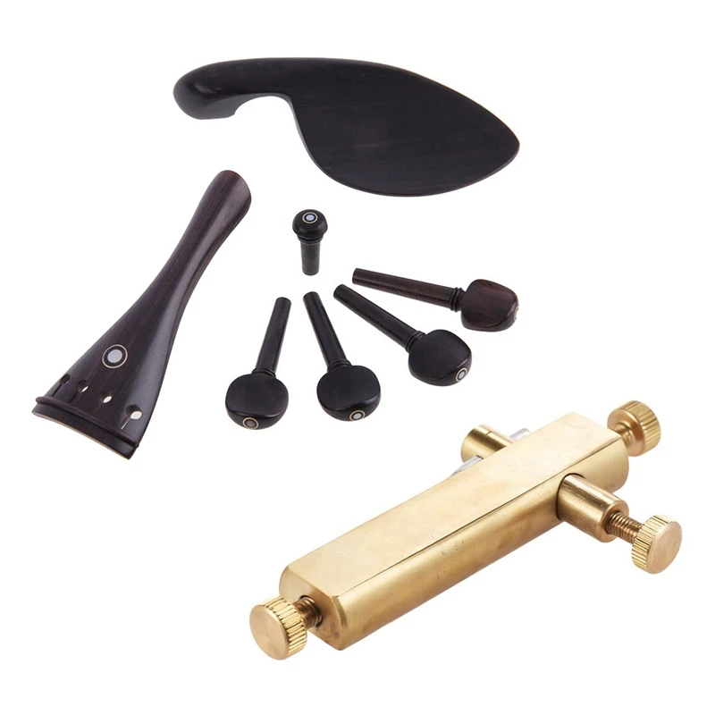 

1 комплект 7 черное дерево 4/4 Концевая шпилька для скрипки 4 колышка и 1 инкрустация латунным пурпурным покрытием инкрустированный канавка ин...