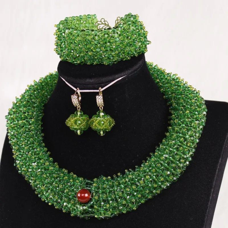 ?? Dudoシャイニングスタイルパープル/グリーンアフリカジュエリーセットチョーカーデザインネックレスブレスレットイヤリングジュエリーセット2020新