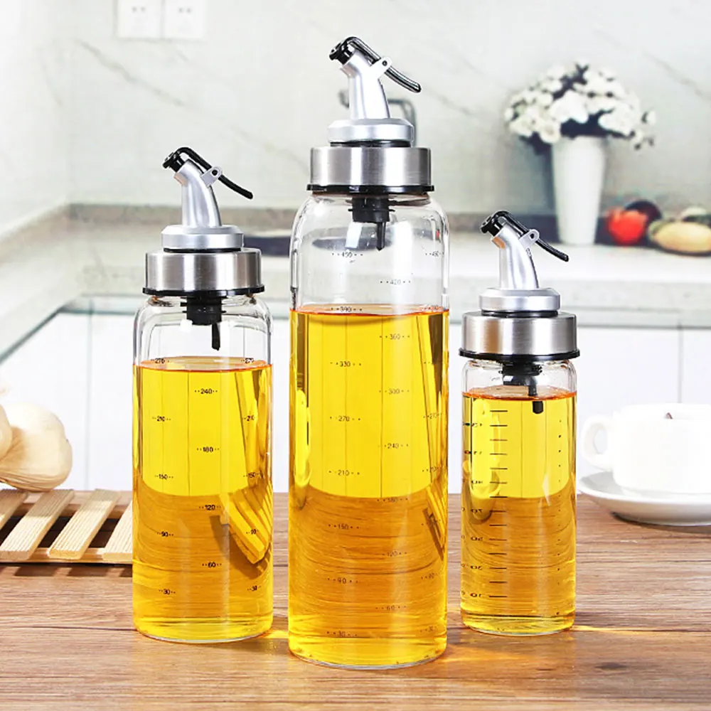 

500ml High Borosilicate Glass Oil Bottle Kitchen Cooking Seasoning Storage With Distribution Nozzle Bottle Olive Oil Dispenser