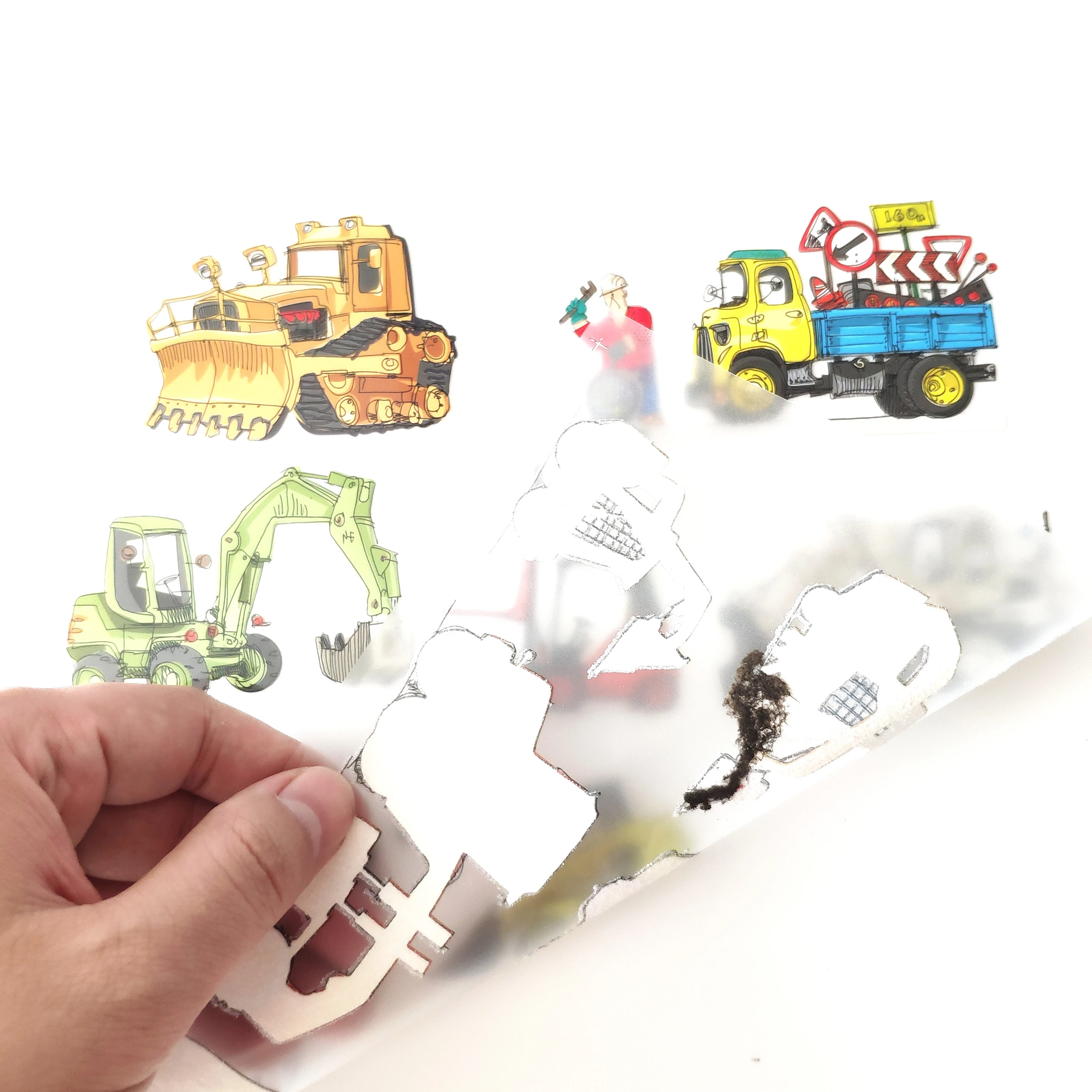 

Patches Engineering Truck Apparel Accessories Diy Women's Clothing T-shirt Thermal Transfer Paper Iron Ons Sticker for Clothes
