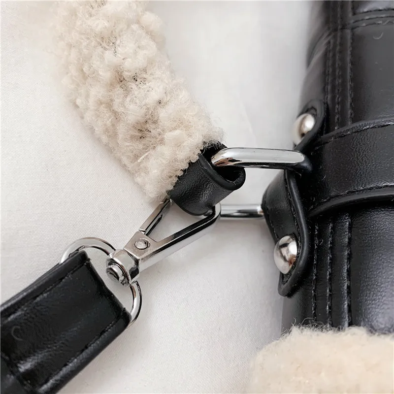 

Fashion Plush Tote Women's Handbag Casual Lambswool Pu Leather Shoulder Messenger Bags for Women 2021 Women's Designer Bag Purse