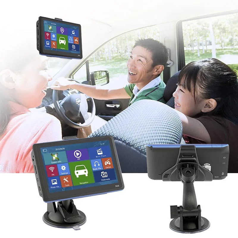 

New 5 Inch GPS Navigation HD Display Navigator With Sunshade Free Map for Car Truck Bus Taxi