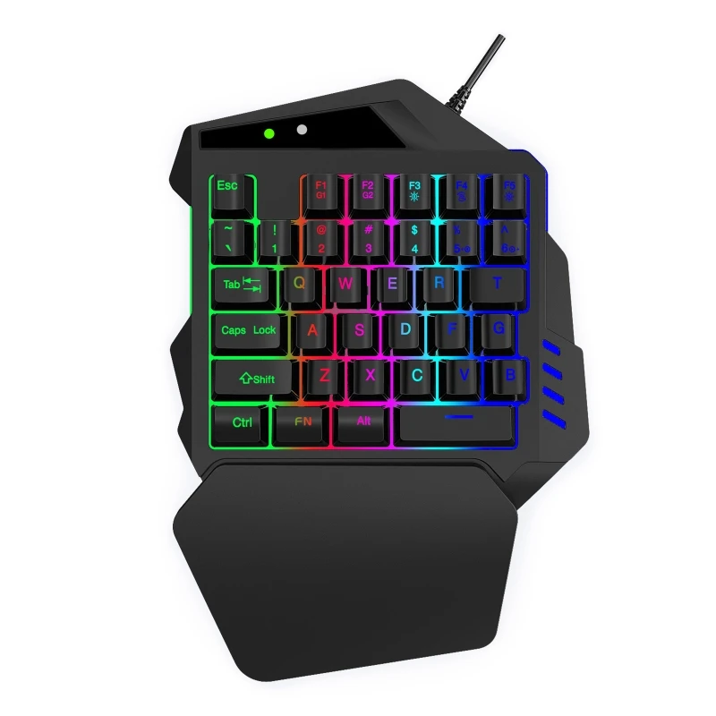 

V500 35 Keys RGB Left Hand Gaming Keyboard Analog Controller Input One-Handed