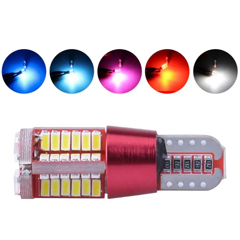 

Y9RC 2 шт. T10 168 192 W5W 57 SMD 3014 Светодиодная CAN-шина без ошибок лампа для парковки 57smd клиновидная лампа двигателя белый/красный/pi