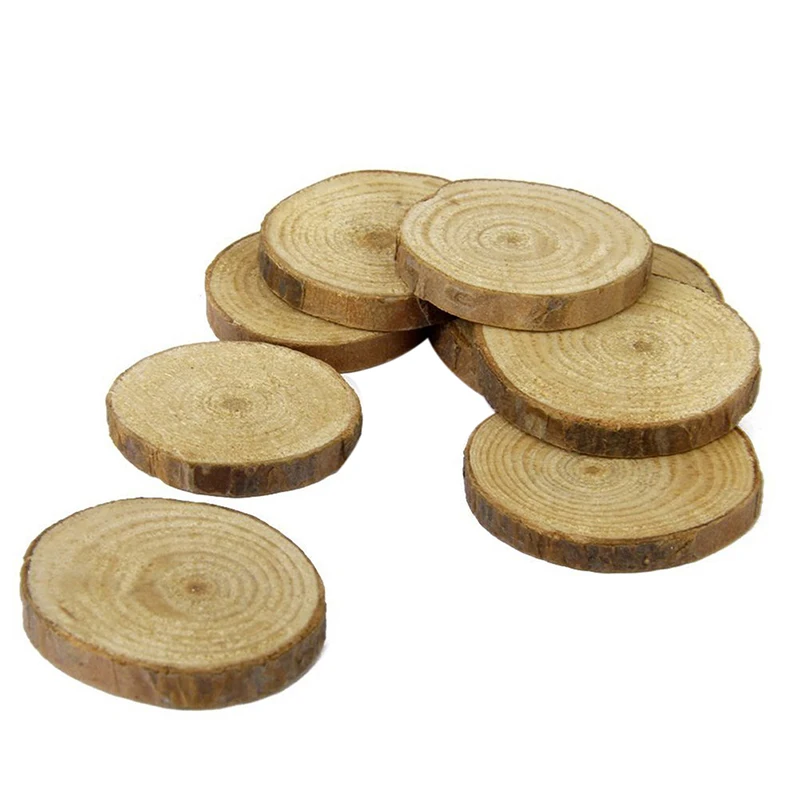 Wood Log Slices Discs 30Pcs 3-4CM For DIY Crafts Wedding Centerpieces | Дом и сад