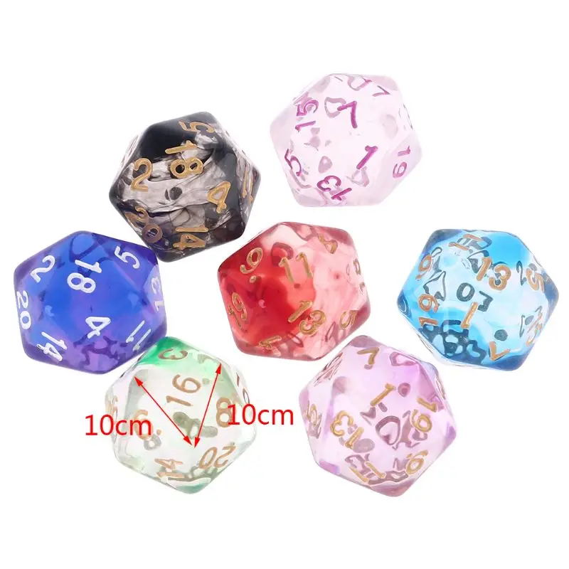 

7pcs D20 Polyhedral 20 Sided Dice Numbers Dials Table Board Role Playing Game for Bar Pub Club Party