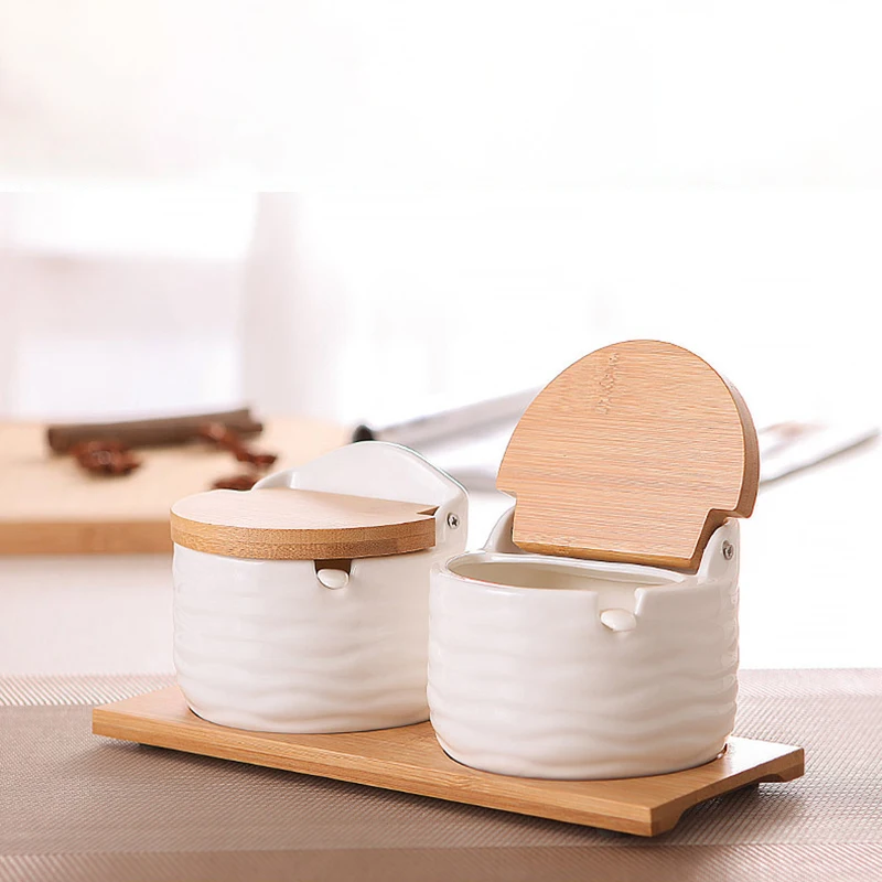 

Kitchen supplies ceramic seasoning pots pepper cup and seasoning salt Seasoning bottle seasoning box kitchen seasoning tools