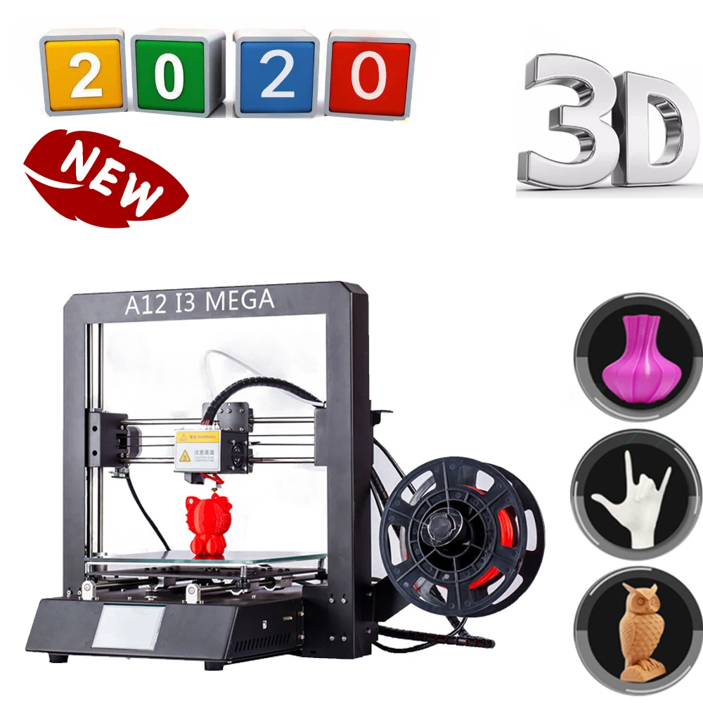 Impressora 3D Друкер DIY Kit A12 I3 Мега Full металлический каркас датчик накаливания 3 5 дюймов