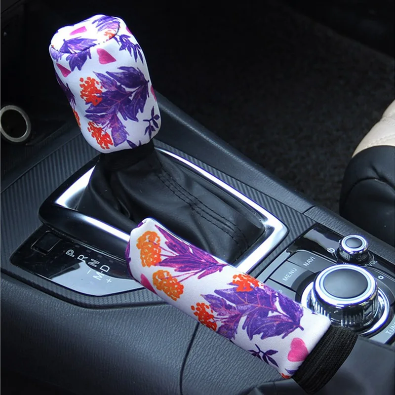 

2pcs/set Universal Car Shift Knob Cover Hand Brake Cover Sleeve Automobile Interior Accessories New