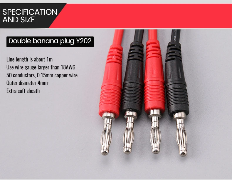 

A-BF Power Test Line Double Head Banana Plug to Fish ClipTesting Cable High Voltage Test DC Power Supply Alligator Clips Test