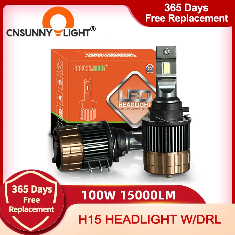 CNSUNNYLIGHT H15 Светодиодный Canbus дневные ходовые огни автомобильная фара 12000Lm DRLs для