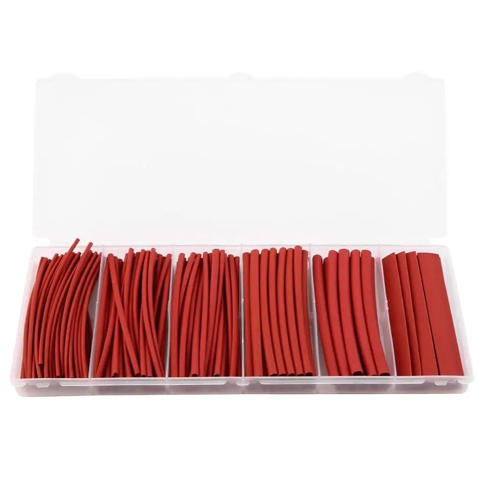 

160Pcs Polyolefin 2:1 Halogen-Free Heat Shrink Tube Sleeving 6 Size 100mm