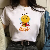 kawaii women t shirt korean fashion female ladies top clothing aesthetic tees cute bees graphic print oversized t shirt for girl