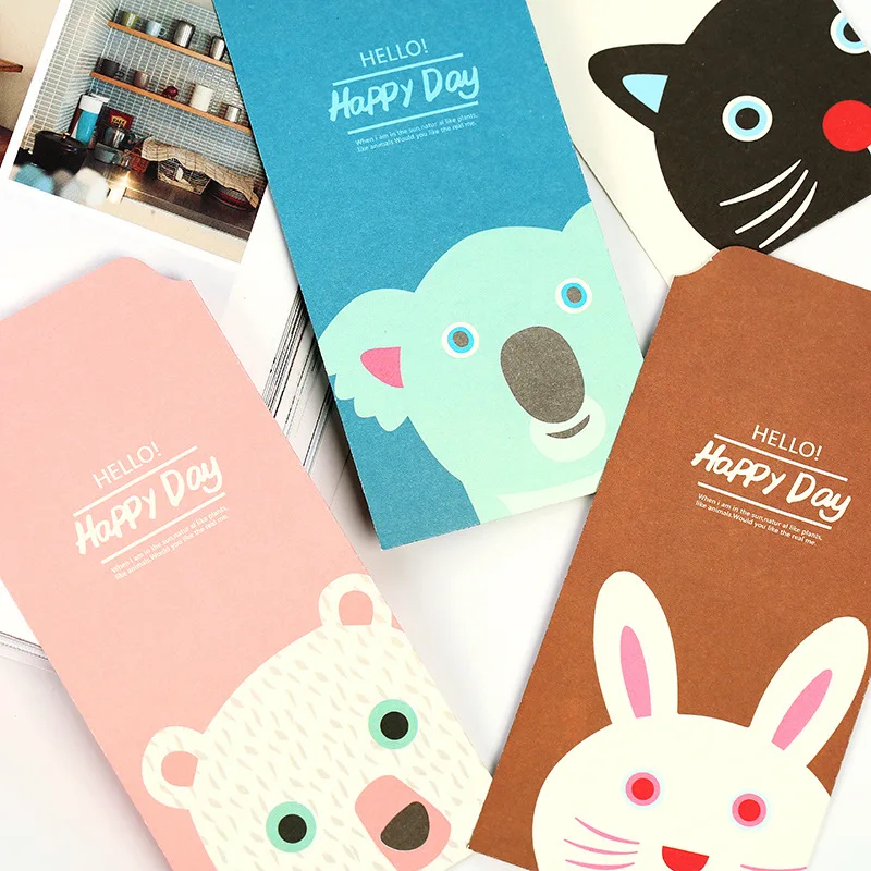 

Мини-конверты бумажные цветные с милым мультяшным Кроликом, Детская Подарочная сумка конвертов для рукоделия, 60 шт.