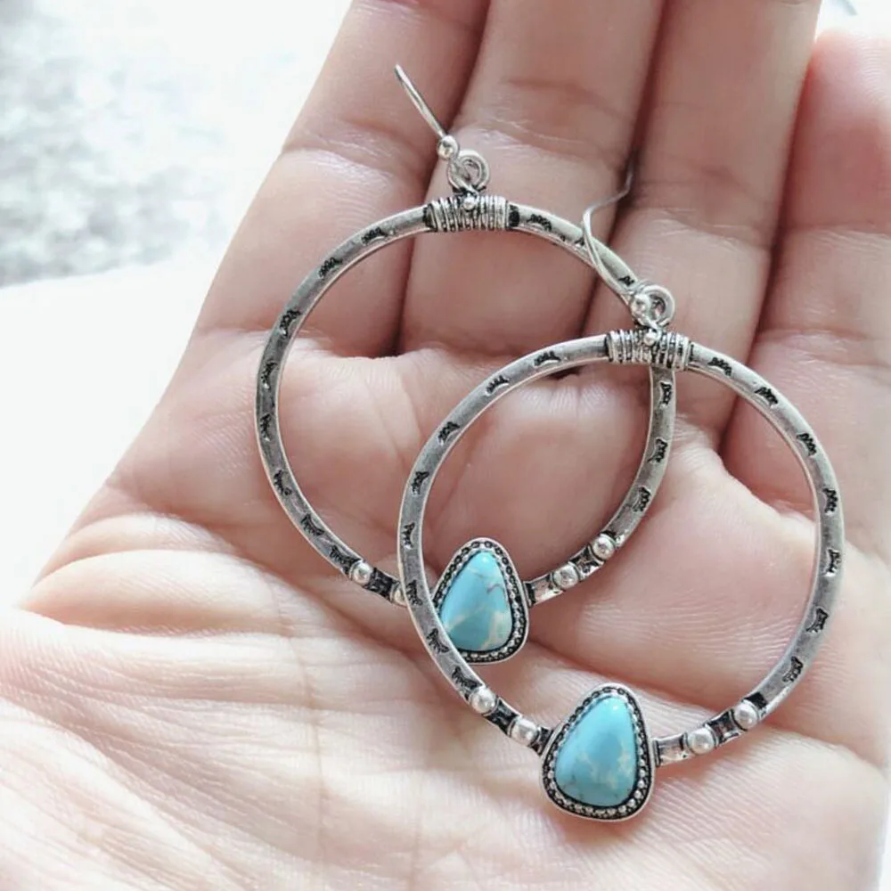 Женские винтажные богемные серьги-обод кольцо этнические серьги в стиле бохо из