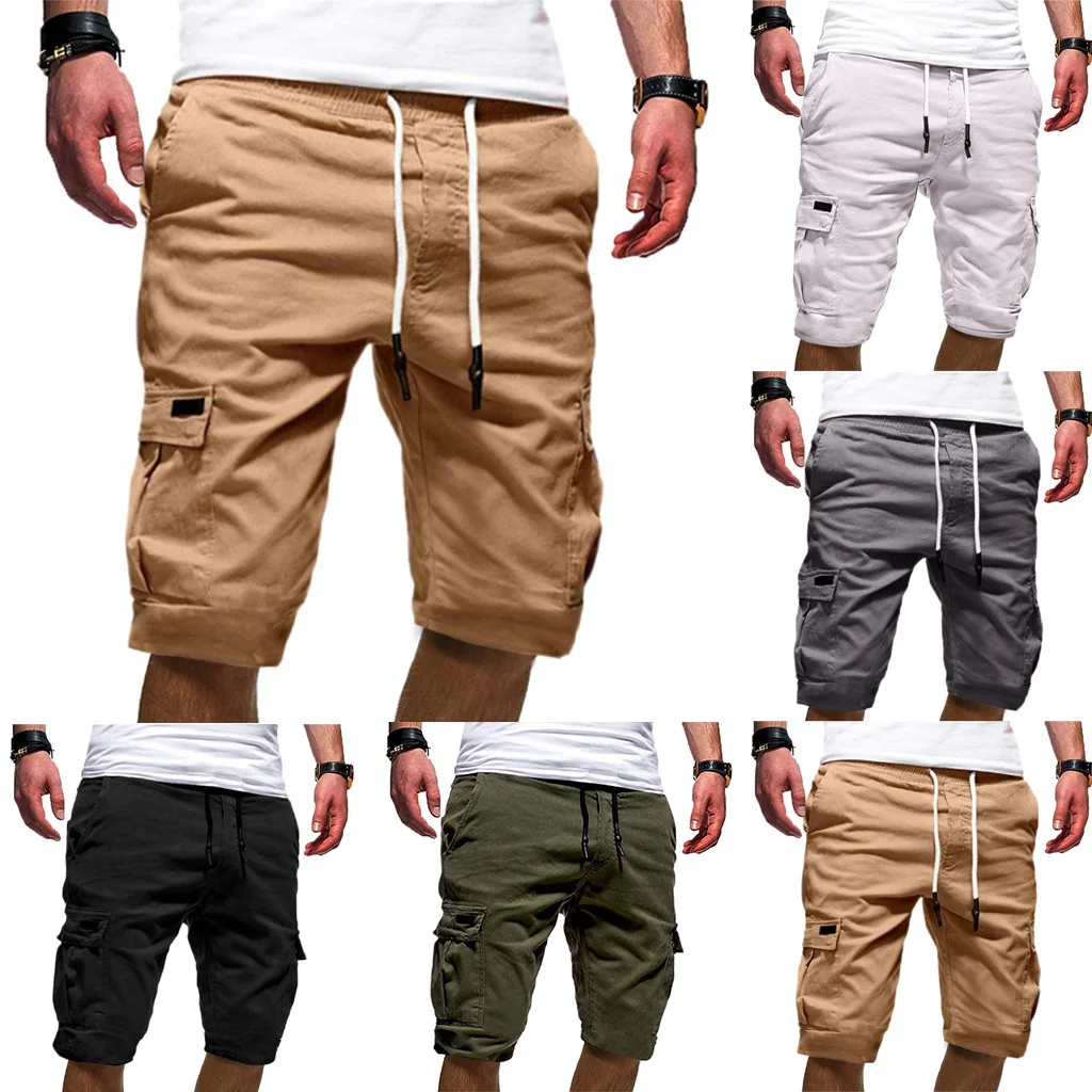 

Summer Shorts Mens Beach Loose Work Casual Short Pants Men's Multi-pocket Sports Fitness Short Casual Shorts 2021