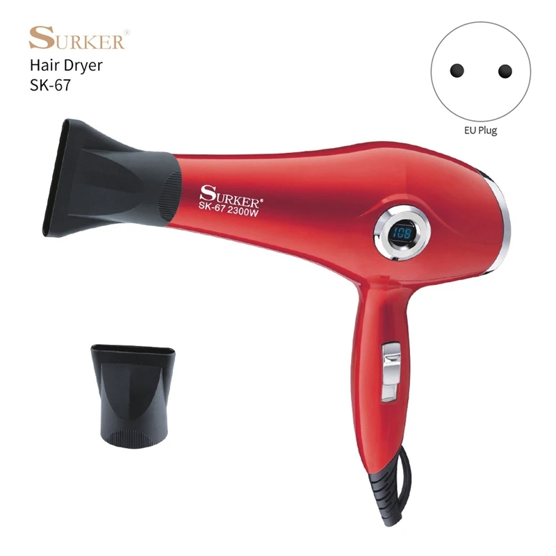 Профессиональный фен для волос SURKER 2300 Вт мотор-светильник с диффузором сильный