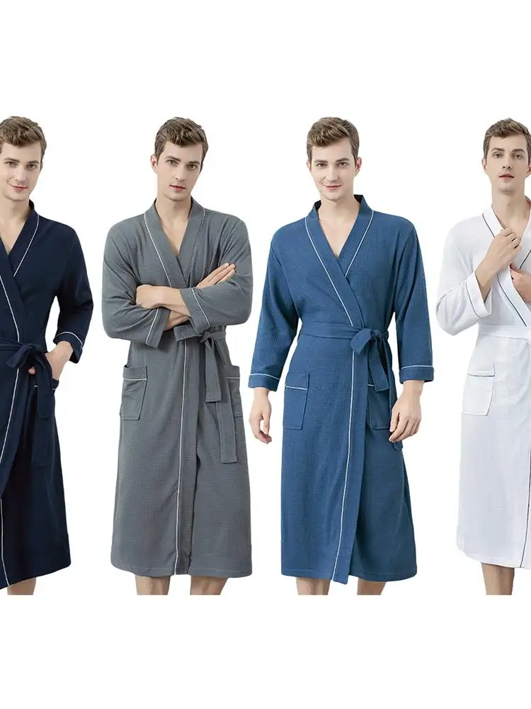 Men And Women Soft Bathrobe Couple Nightgown Spring Comfort Sleepwear Home Pajamas Spring New Couples Loose Homewear