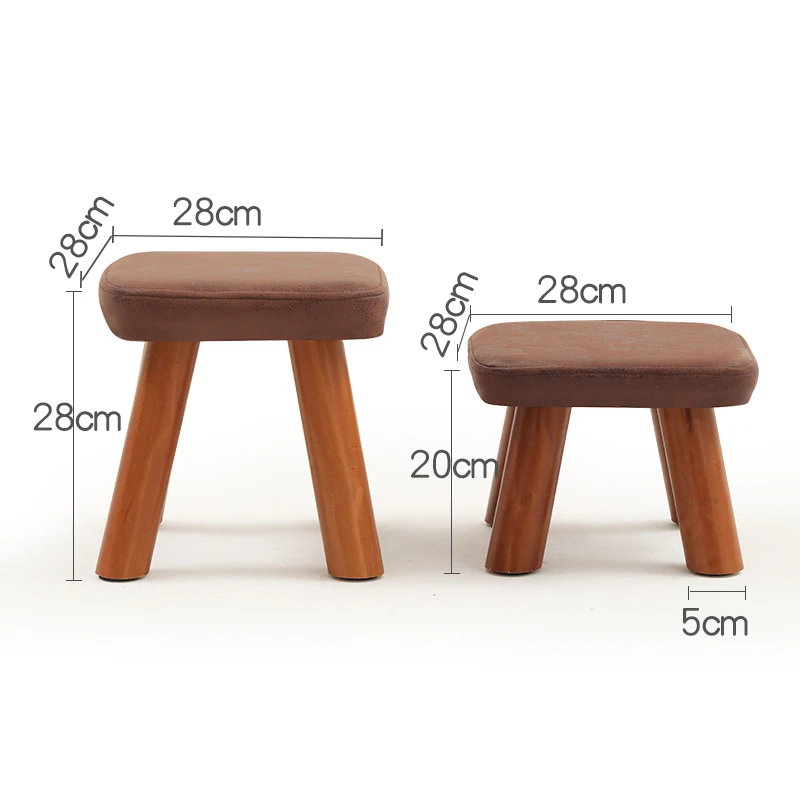 Маленький табурет из твердой древесины сменный для обуви чайный столик тканевый