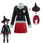 Костюм для косплея Yumeno Himiko из аниме данганронпа вечерние, костюм для вечеринки, карнавала, студенческой формы, красный парик для косплея