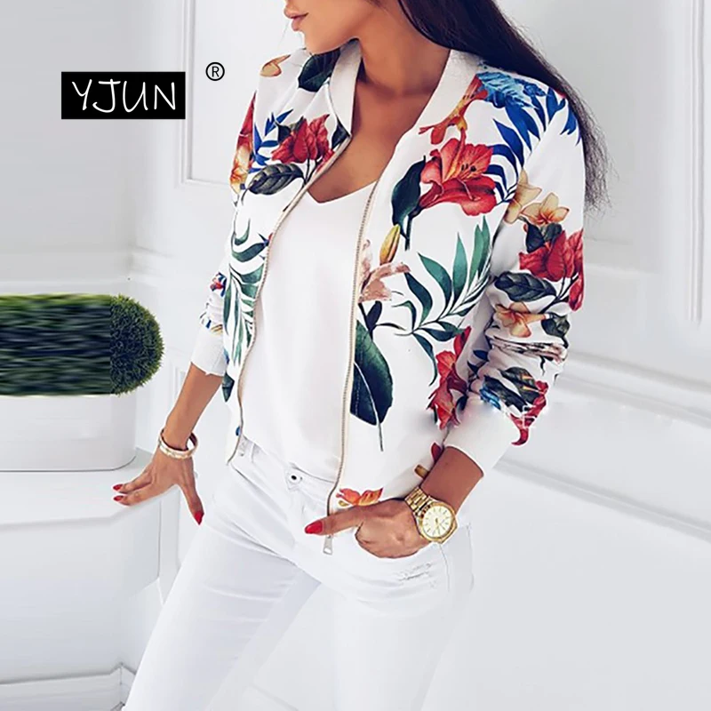 Женская куртка с цветочным принтом на молнии тонкая бомбер ретро пальто новая