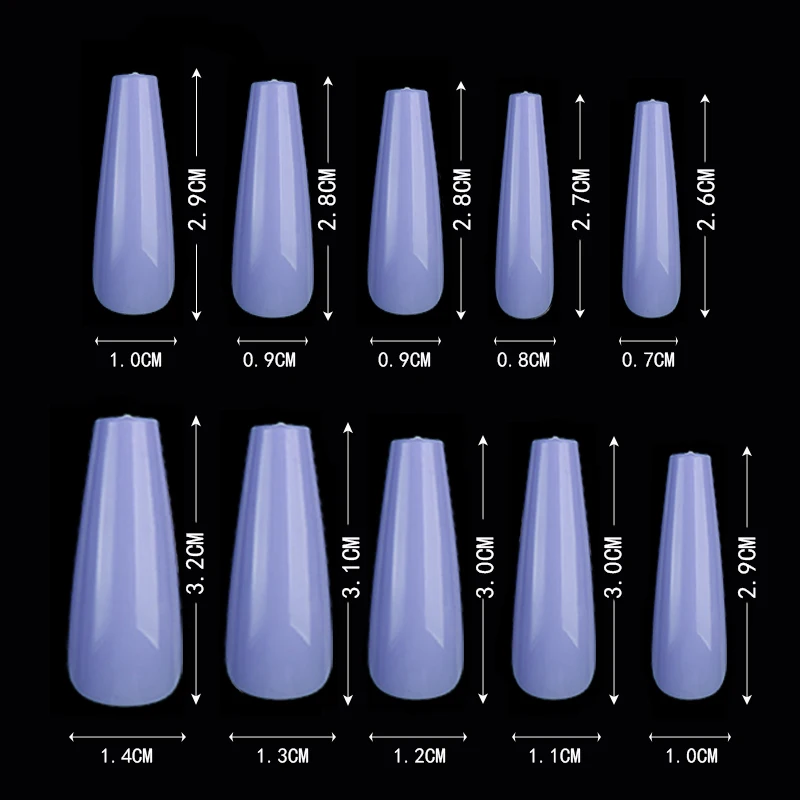 20 шт. яркие цвета полностью балерины гроб искусственные ногти акриловый маникюр