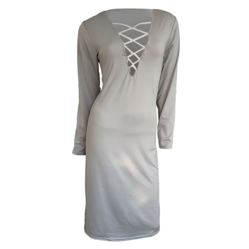 Летние тонкие платья 2020 новая мода женское платье с длинным рукавом сексуальное