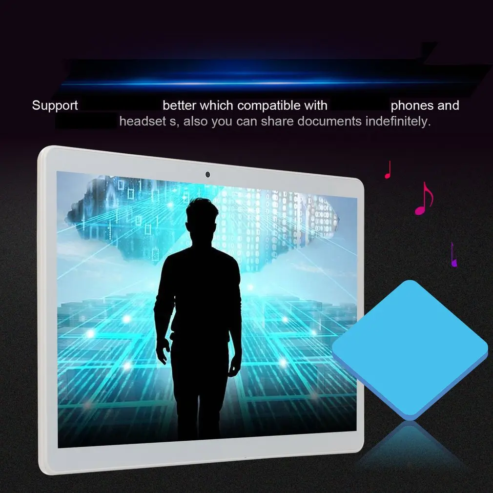 

KT107 Round Hole Tablet 10.1 Inch Large Screen Android 8.10 Version Fashion Portable Tablet 8G+64G Black Tablet white US Plug 21