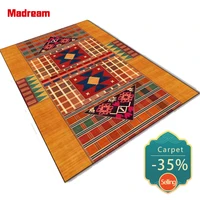 pakistani ethnic style living room carpet geometric pattern irregular stitching decor bedroom rug red yellow bedside floor mats