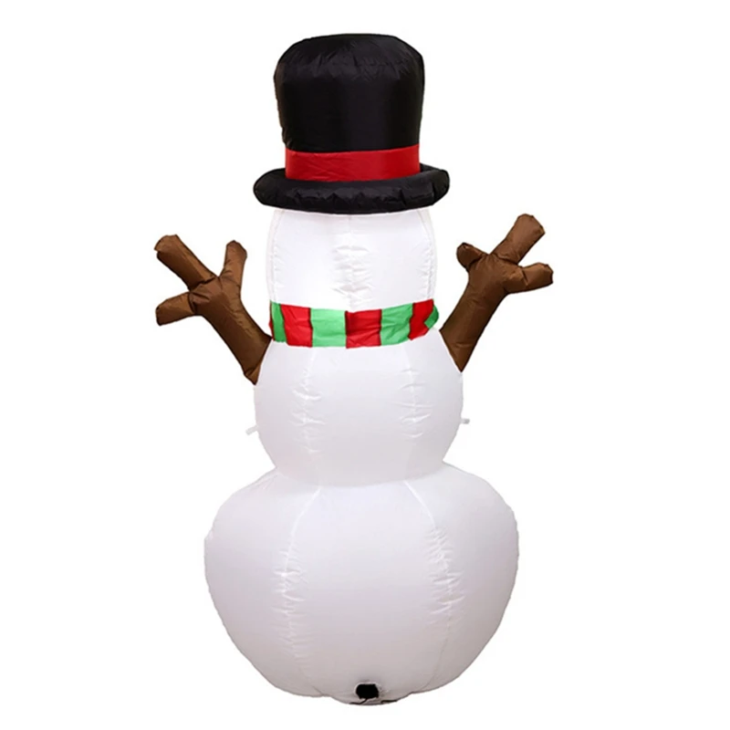 

1.6M Christmas Inflatable Props LED Lights Inflatable Snowman Hat LED Yard Art Decoration Yard Garden for Christmas Crafts Toys