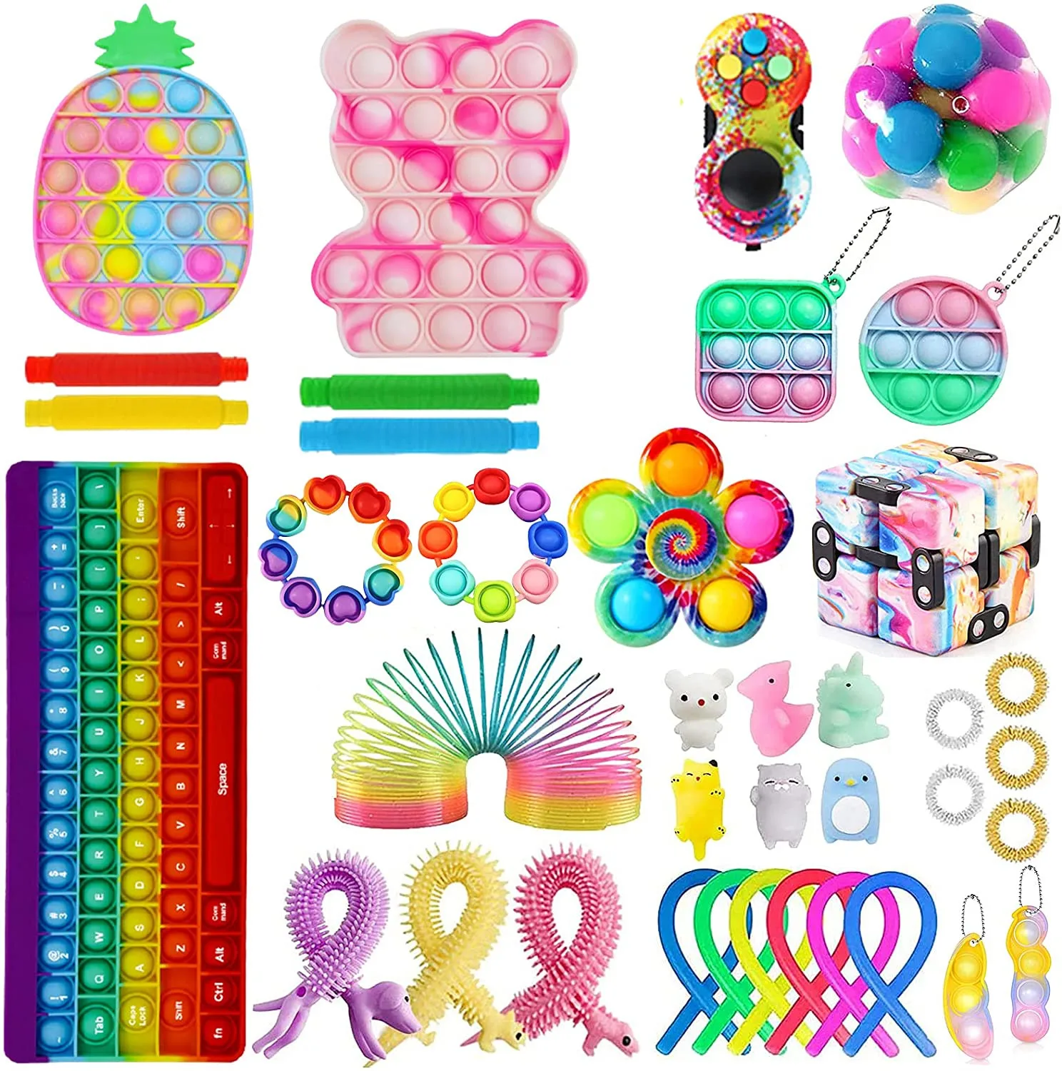 

Игрушки антистрессовые эластичные для взрослых и детей, 1 комплект