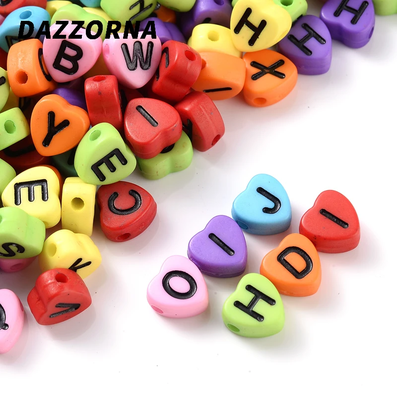 Бусины алфавита меланжевые в форме сердца 4 х7 мм 100 шт. | Украшения и аксессуары