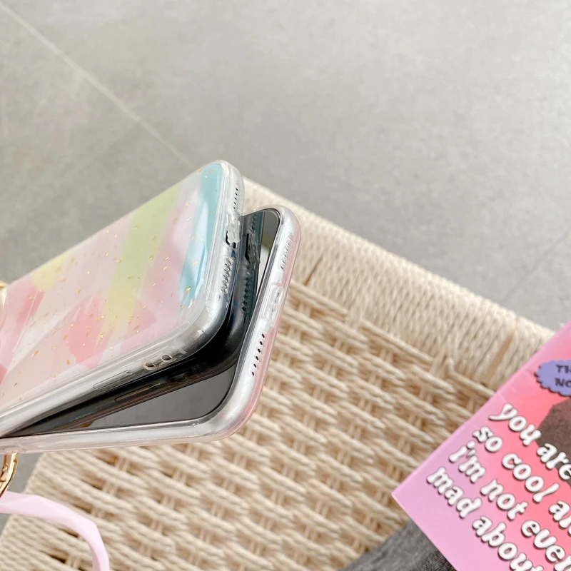 

Fashion Cute Girl Wrist Bracelet Phone Case For iPhone 11 12 Pro Max 12 Mini XS Max XR X 7 8 Plus Soft Filicone Back Cover