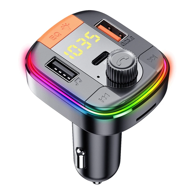 

Bluetooth 5.0 FM Transmitter Hands-Free Wireless Car MP3 Player PhoneTF U Disk Car Accessories USB Charge Car Charger