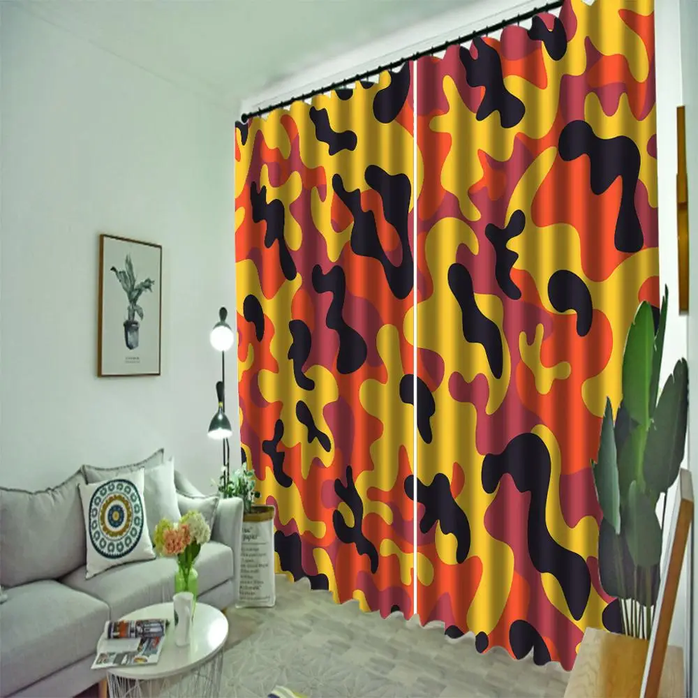 

orange flower curtains Customized 3d curtains new bay window balcony thickened windshield blackout curtains