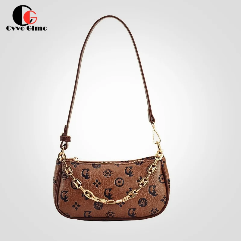 

CG Wallet Female Chain Retro Armpit Hobo Bag Vintage Small Shoulder Bags for Women Brand Pu Leather Mini Handbag and Purse
