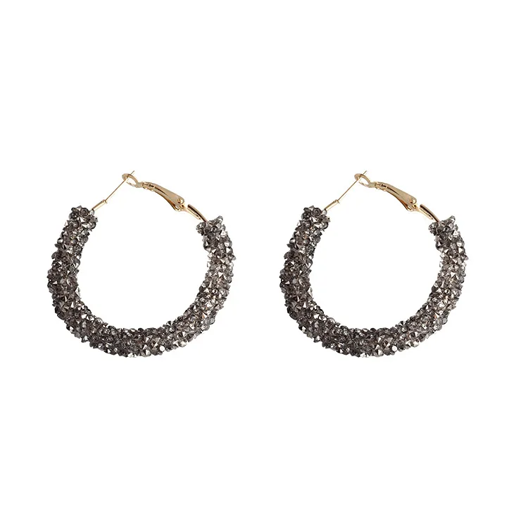 Женские большие круглые серьги-кольца массивные украшения в стиле панк под