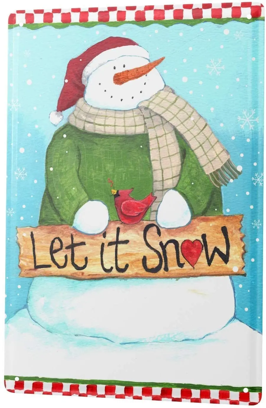 

DIBIEUR Seasons Let It Snow Tin Sign Vintage Metal Pub Club Cafe Bar Home Wall Art Decoration Poster Retro 20 X 30 cm