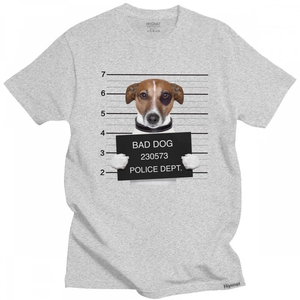 

Классическая забавная футболка Джека Расселла терьера Мужская футболка с коротким рукавом с изображением плохой собаки предварительно со...