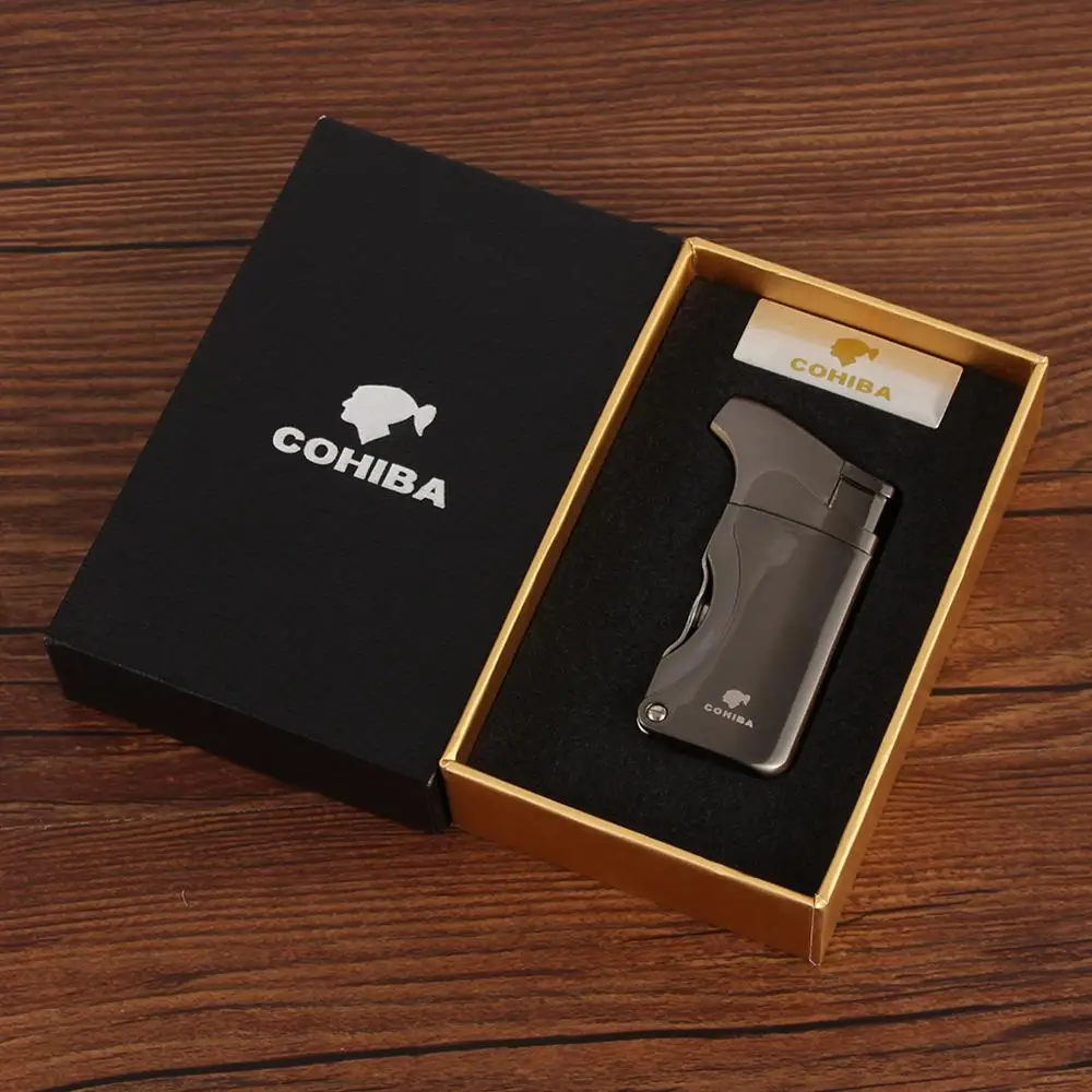 COHIBA Бутановая газовая зажигалка для сигар 1 струйная Зажигалка сигарет