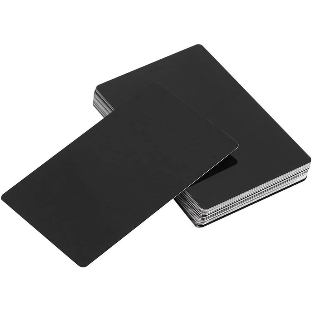 

50Pcs/Set Portable Pure Color Blank Metal Business Card Small Shop Gift Decoration Card Art Craft Office Supply Blank Cards